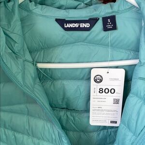 Lands' End Aqua Puffer coat